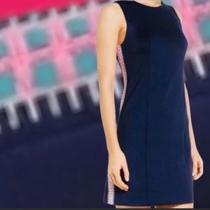 Navy Lilly Pulitzer Mila Shift dress in “scuba” material, size M
